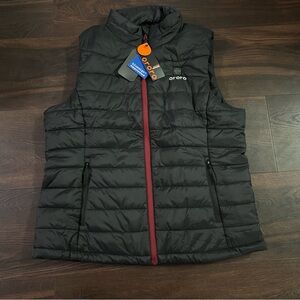 Ororo Womens Vest Jacket Black Size L Classic Heated Quilted Full Zip Nylon